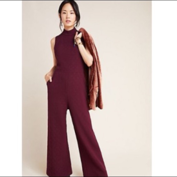 Eva Franco Anthropologie Charley MockNeck jumpsuit - Picture 1 of 10
